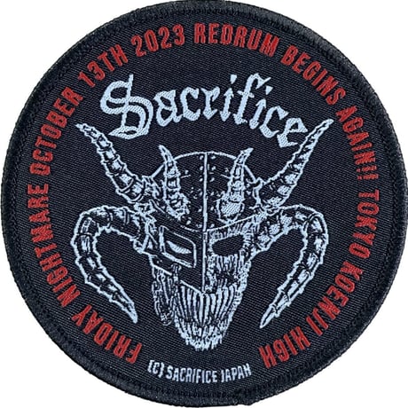 SACRIFICE  Limited Edition Embroidered Patch for October 13, 2023 Show (Round)