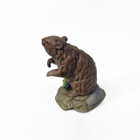 Mini Beaver With Fish Figurine