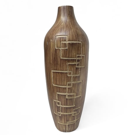 Wooden Abstract Carved Vase