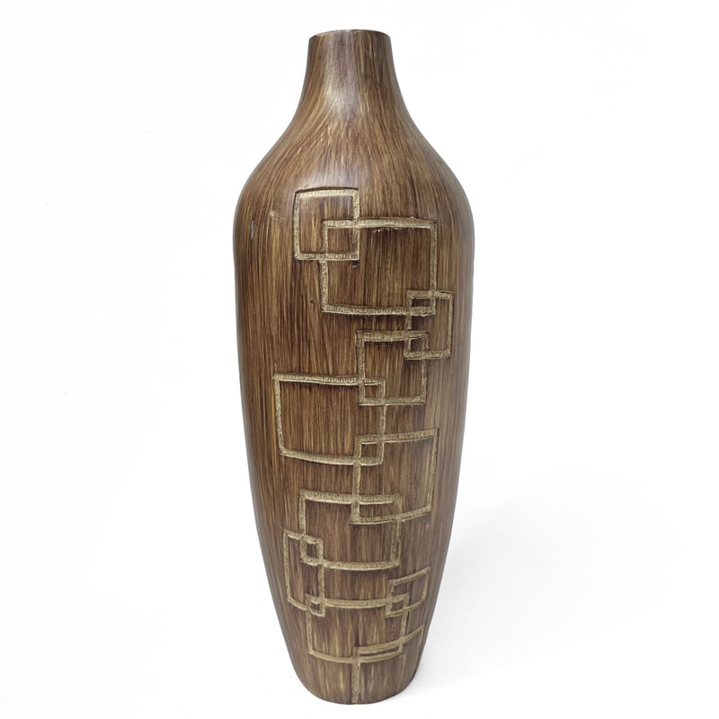 Wooden Abstract Carved Vase | FICTIONAL STORE