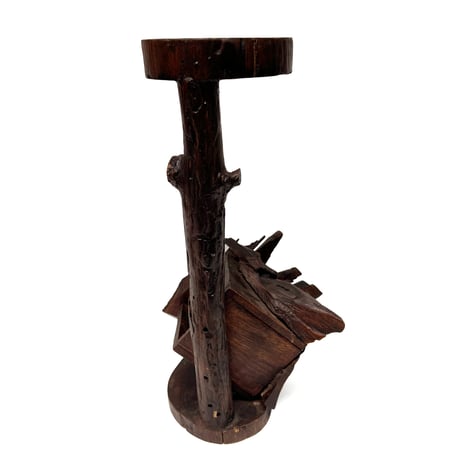 Wooden Wine Bottle & Glass Holder