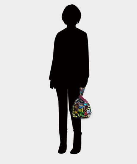 "Patchworks" Triangle patch African batik SHIJIMI Bag -black tape