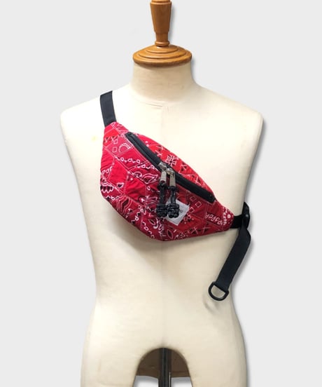 "Patchworks"  Diamond Patch Bandana Fanny Pack -red