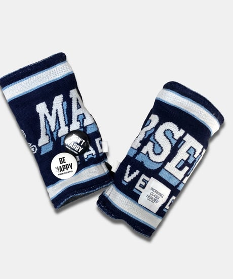 "Re;make" used soccer muffler hand warmer -OM /White