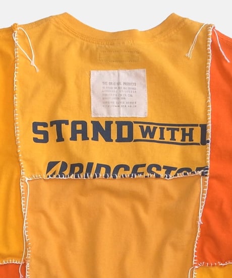 Remake Vertical Cut T-Shirts -mango&orange #A