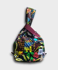 "Patchworks" Triangle patch African batik SHIJIMI Bag -bordeaux tape