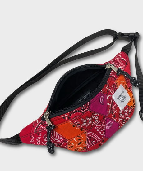 "Patchworks" Diamond Patch Bandana Fanny Pack -red mix
