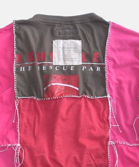 Remake Vertical Cut T-Shirts -strawberry&choco #A