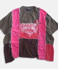 Remake Vertical Cut T-Shirts -strawberry&choco #A