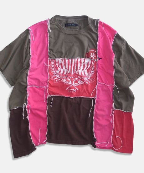 Remake Vertical Cut T-Shirts -strawberry&choco #A