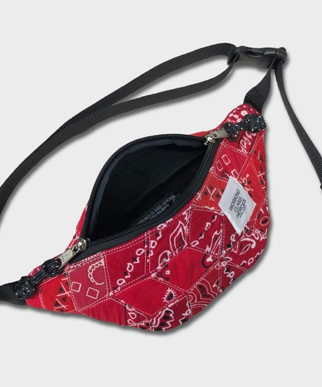 "Patchworks"  Diamond Patch Bandana Fanny Pack -red