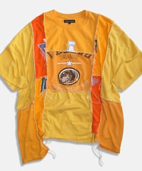 Remake Vertical Cut T-Shirts -mango&orange #A