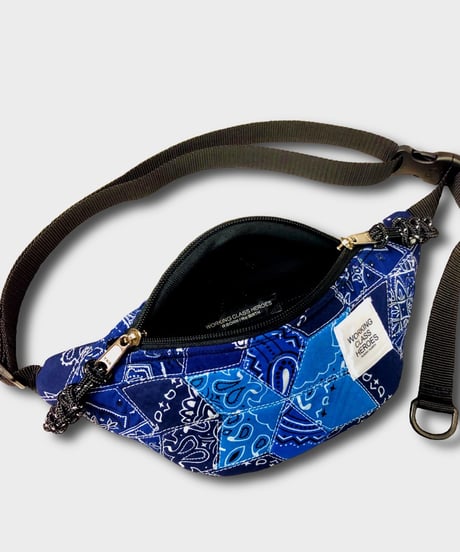 "Patchworks" Diamond Patch Bandana Fanny Pack -blue mix