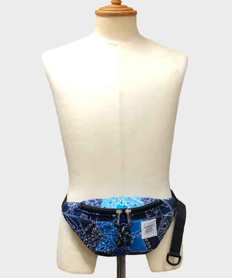 "Patchworks" Diamond Patch Bandana Fanny Pack -blue mix
