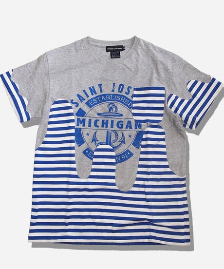 Remake Wave Patch SS Tee -border / gray