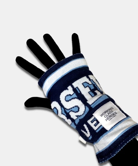 "Re;make" used soccer muffler hand warmer -OM /White