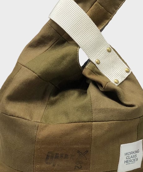 "Patchworks" Czech military twill cloth "SIJIMI" Bag -white tape  #2