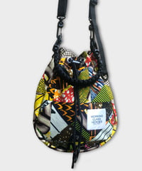 "Patchworks" Triangle Patch 2way Drawstring poach -African batik