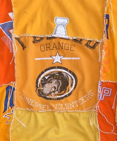 Remake Vertical Cut T-Shirts -mango&orange #A