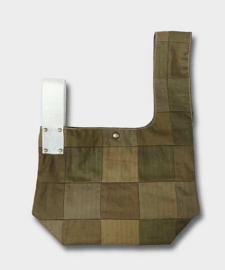 "Patchworks" Czech military twill cloth "SIJIMI" Bag -white tape  #2