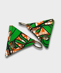 African batik Triangle Coin purse -green