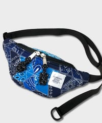 "Patchworks" Diamond Patch Bandana Fanny Pack -blue mix