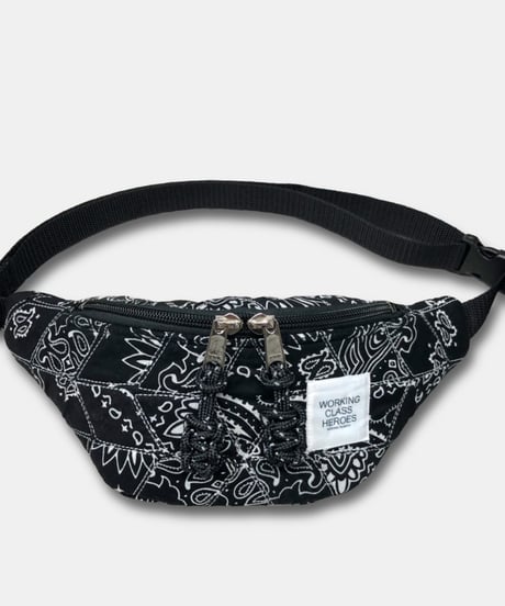 "Patchworks" Diamond Patch Bandana Fanny Pack -black