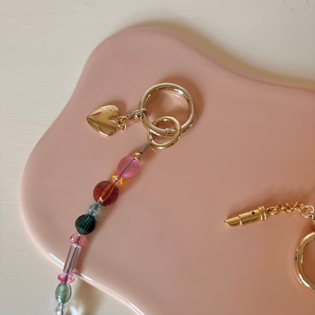 《1点もの》MY STRAP 6 (ハートとリップチャーム付き)