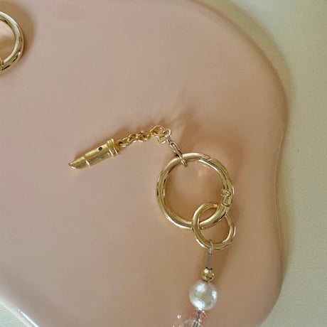 《1点もの》MY STRAP 6 (ハートとリップチャーム付き)