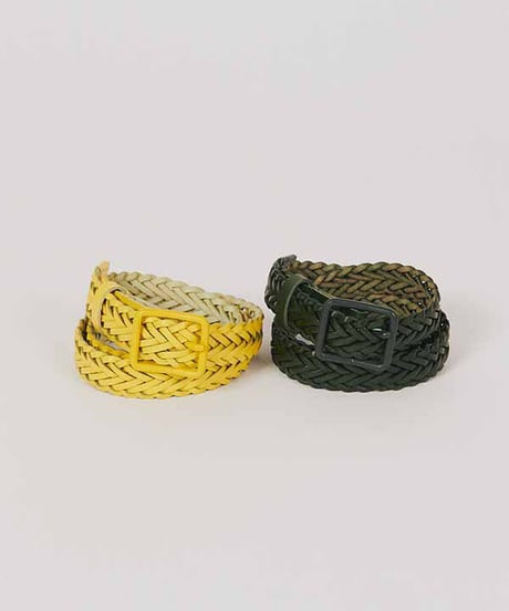 DIGAWEL  Braided Leather Belt【GREEN】