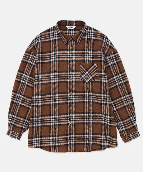 DIGAWEL  Oversized Check Shirt【BROWN】