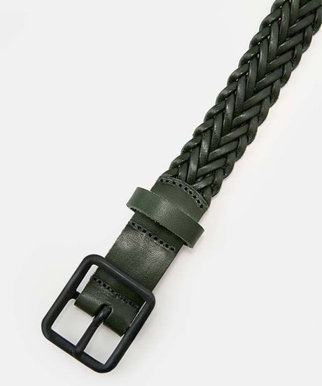 DIGAWEL  Braided Leather Belt【GREEN】