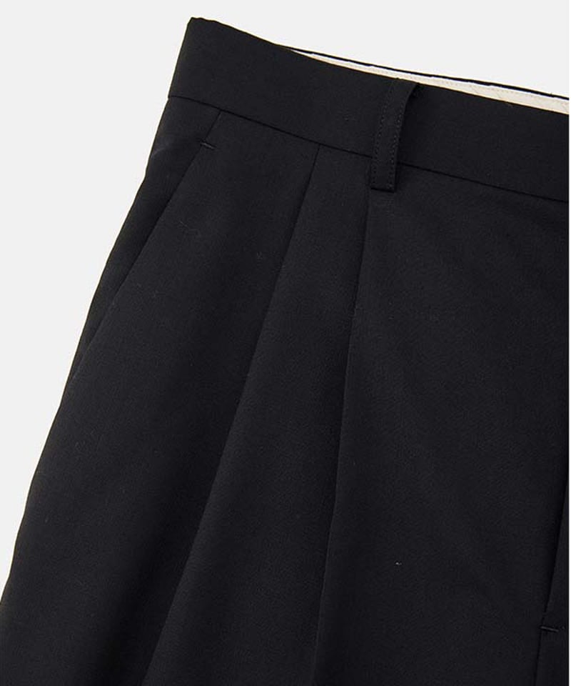 DIGAWEL 2Tuck tapered hem rib pants【BLACK】 | we