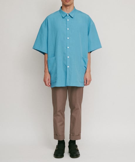 DIGAWEL Side pocket S/S shirt ②【BLUE】