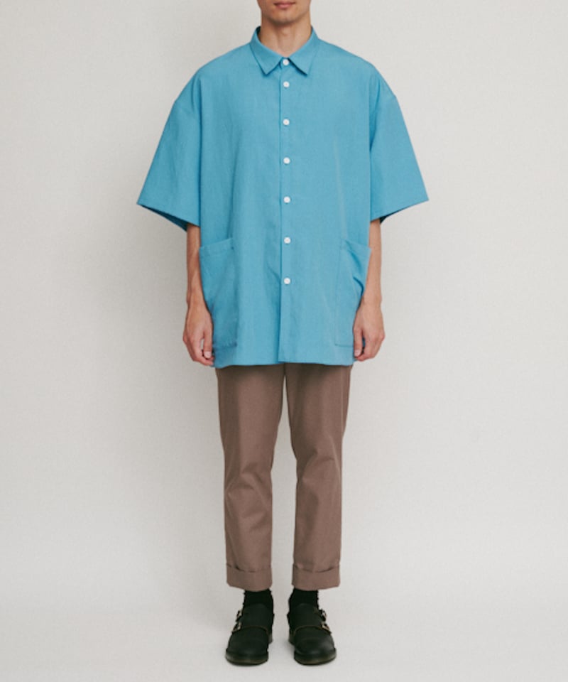 DIGAWEL Side pocket S/S shirt ②【BLUE】 | welles