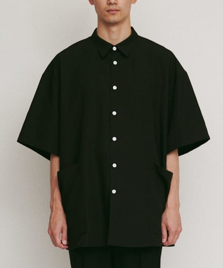 DIGAWEL Side pocket S/S shirt ②【BLACK】