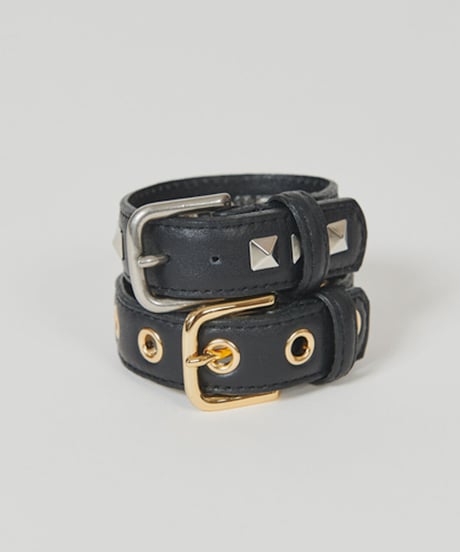 DIGAWEL × J.PRESS「CRST」 Black Leather Bracelet【SILVER】