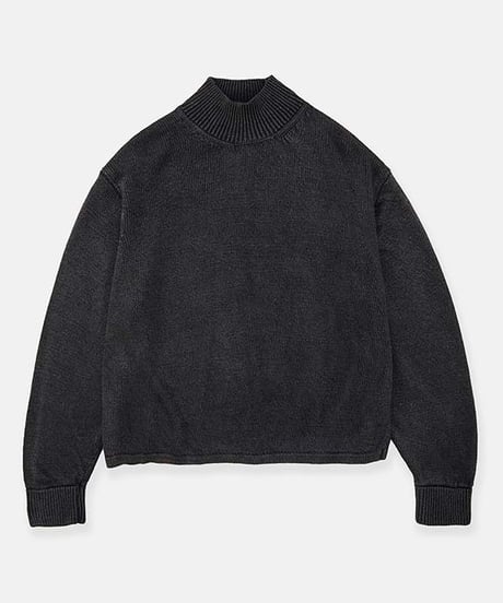 DIGAWEL Stonewashed silk turtleneck sweater【FADE BLACK】