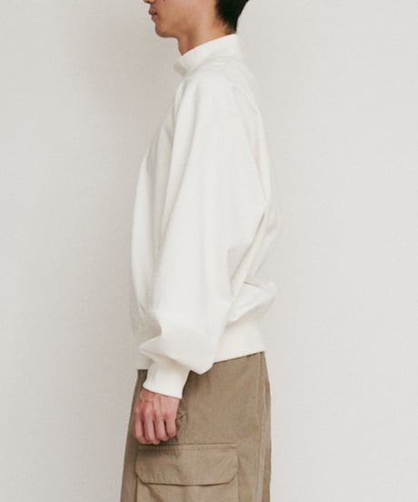 DIGAWEL Mock neck L/S T-shirt【WHITE】