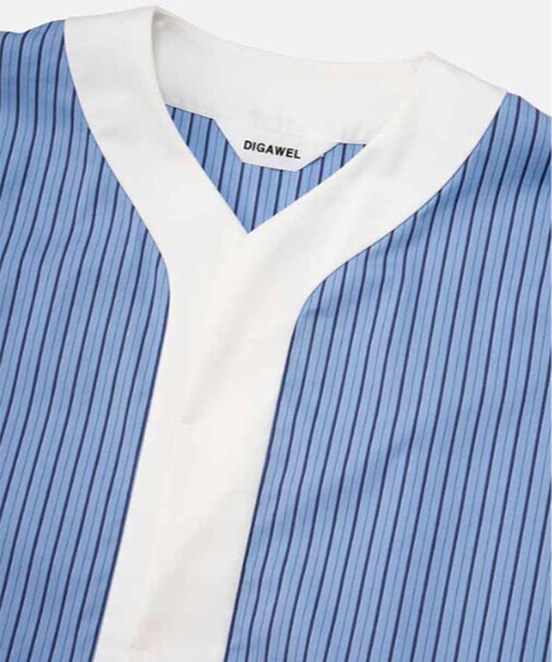 DIGAWEL BASEBALL SHIRT / PIN OX ホワイト DIGAWEL BASEBALL SHIRT / PIN OX ホワイト