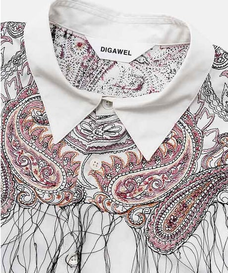 DIGAWEL  Shirt (generic)③ paisley embroidery【WHITE】