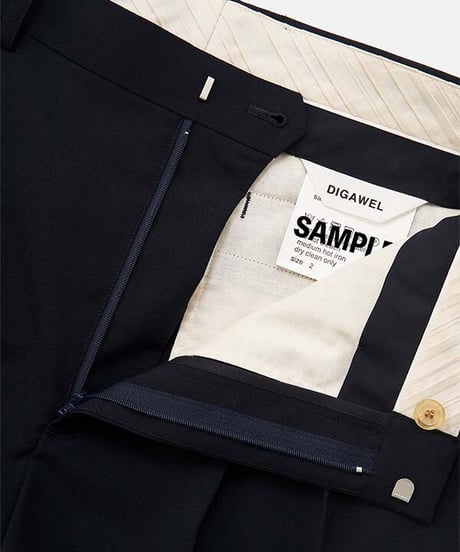 DIGAWEL  2 Tuck Tapered Pants ② combat wool【NAVY】