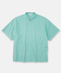 DIGAWEL Side pocket S/S shirt ① stripe【AQUA GREEN】