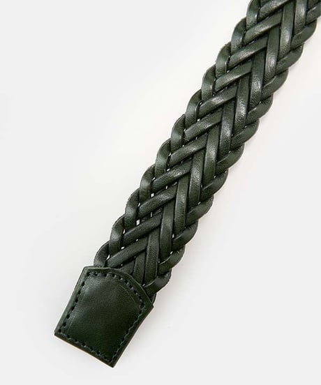 DIGAWEL  Braided Leather Belt【GREEN】