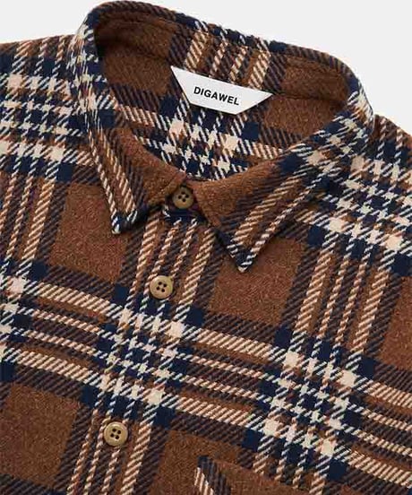 DIGAWEL  Oversized Check Shirt【BROWN】