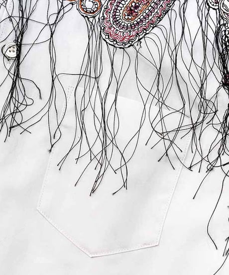 DIGAWEL  Shirt (generic)③ paisley embroidery【WHITE】