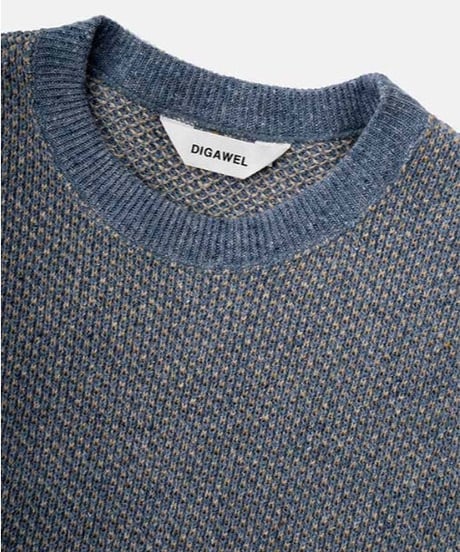 DIGAWEL  Hexagonal Patterns Sweatshirt【SAX】