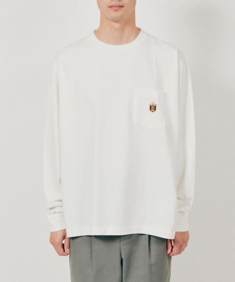 DIGAWEL × J.PRESS「CRST」CRST Pocket Long Sleeve Tshirts【WHITE】