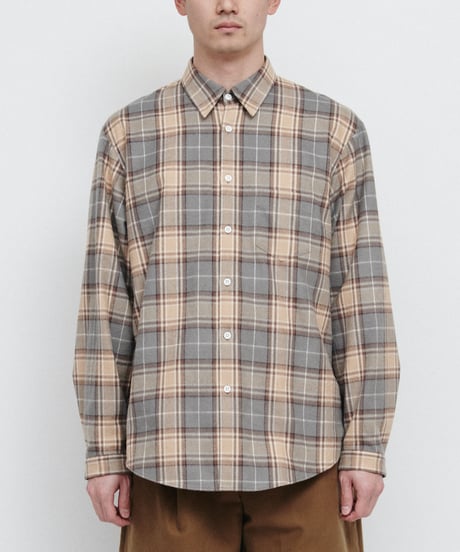 DIGAWEL Check shirt (generic)【GRAY/BEG】