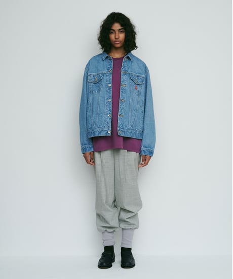DIGAWEL 2Tuck tapered hem rib pants【GRAY】